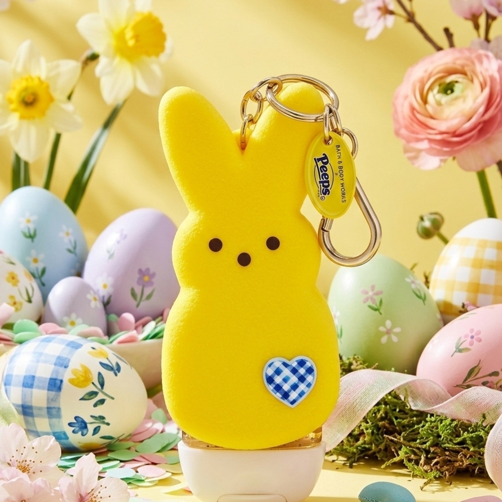 PEEPIN IT REAL YELLOW MARSHMALLOW BUNNY POCKETBAC HOLDER AND POCKETBAC